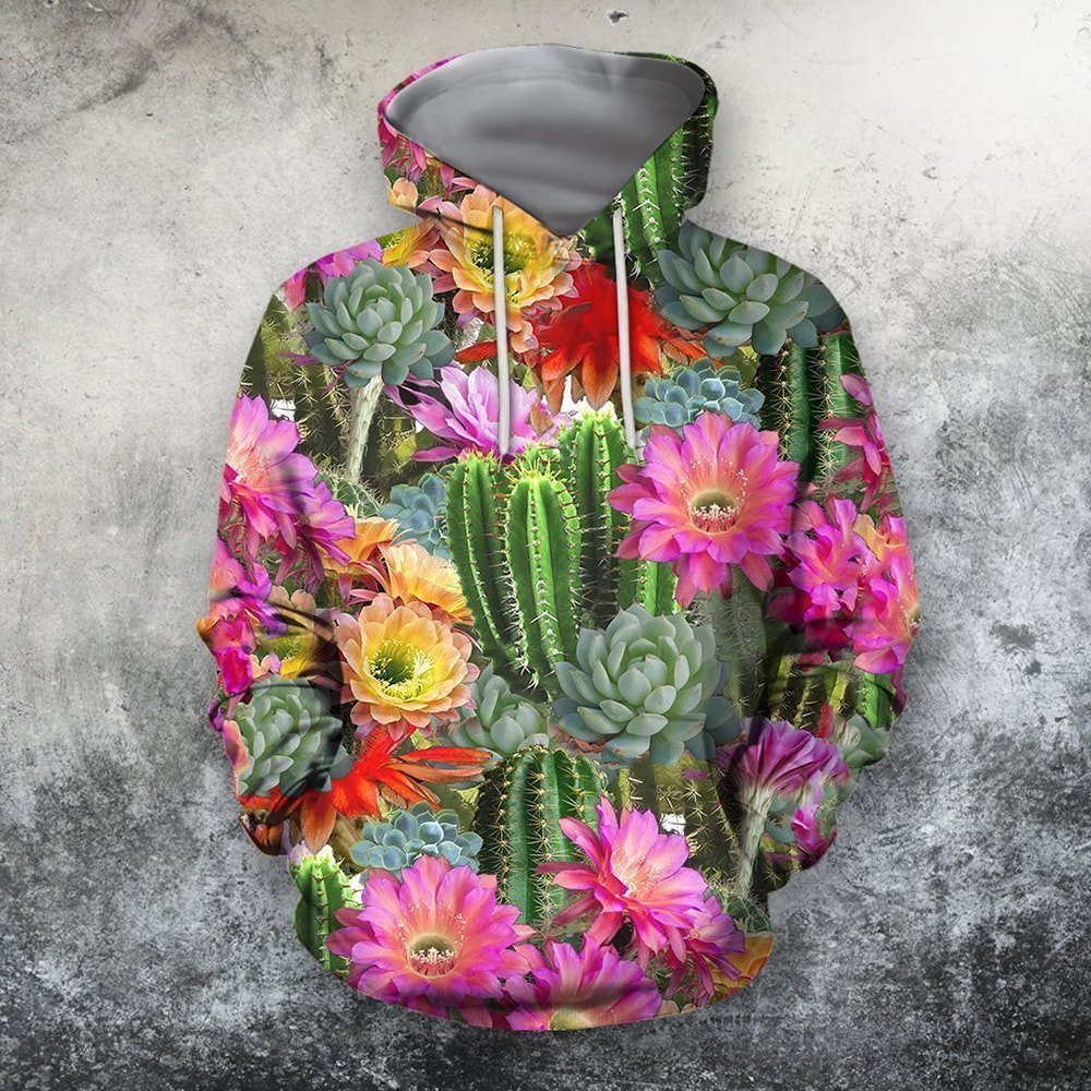 Colorful Amazing Beautiful Cactus Flower 3D Hoodie, T-Shirt, Zip Hoodie, Sweatshirt For Men and Women
