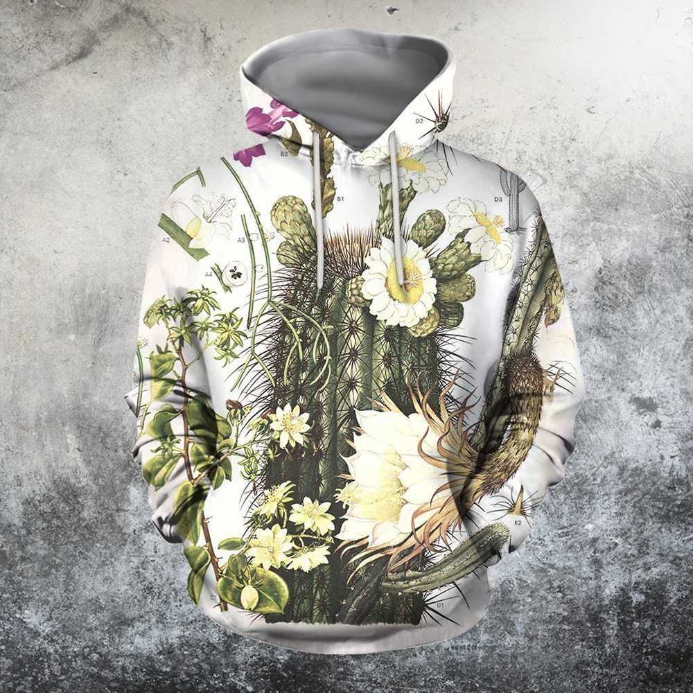 Amazing Flower Cactus Scene 3D Hoodie, T-Shirt, Zip Hoodie, Sweatshirt For Men and Women