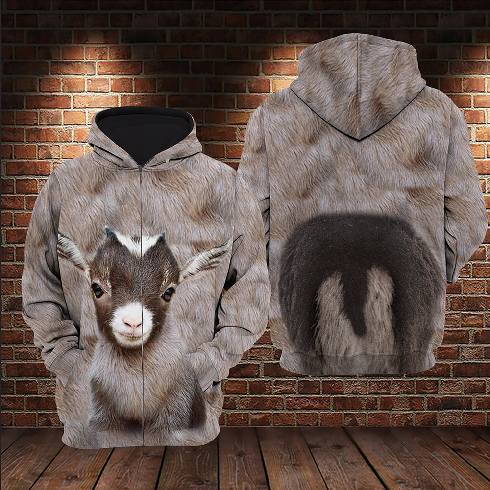 Cute Baby Goat Love Animal 3D Hoodie, T-Shirt, Zip Hoodie, Sweatshirt For Men and Women