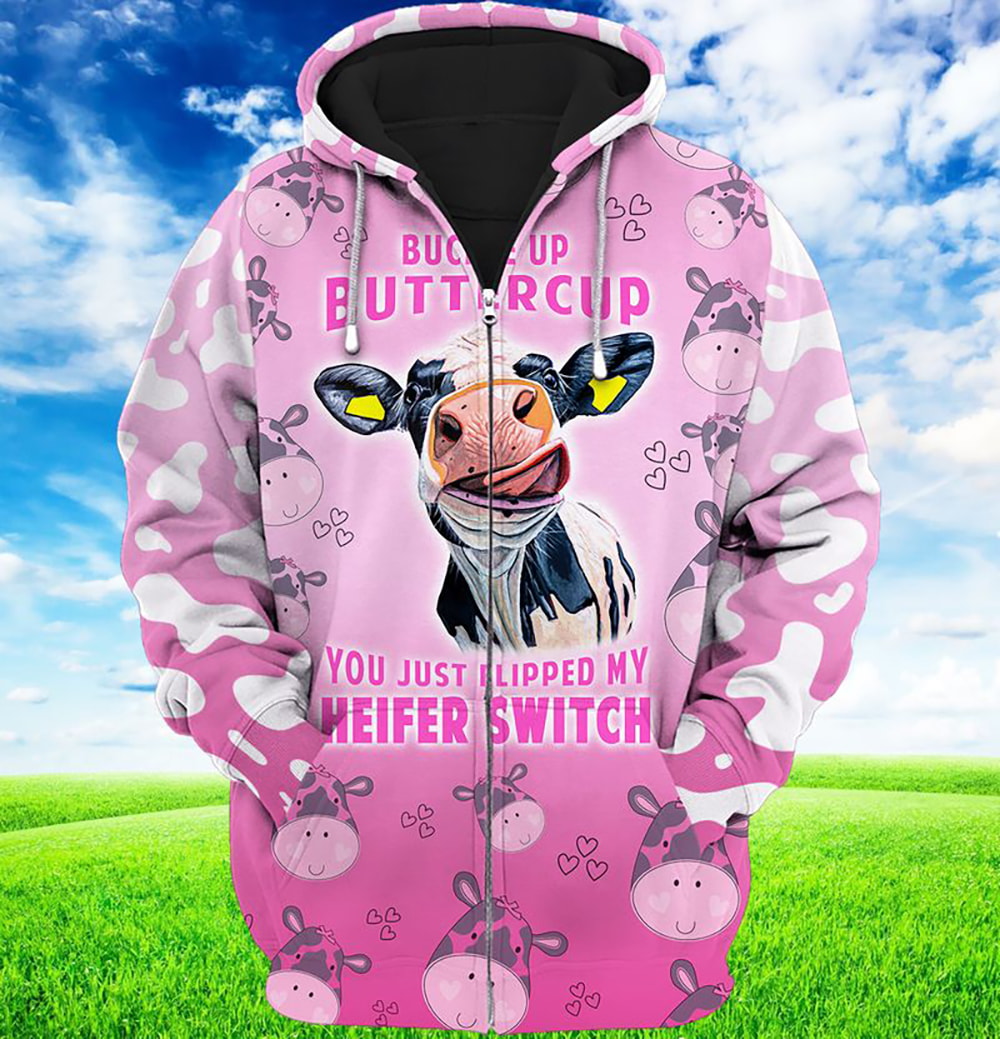 Dairy Cow I Dont Care What Anyone Thinks Of Me Pink 3D Hoodie, T-Shirt, Zip Hoodie, Sweatshirt For Men and Women