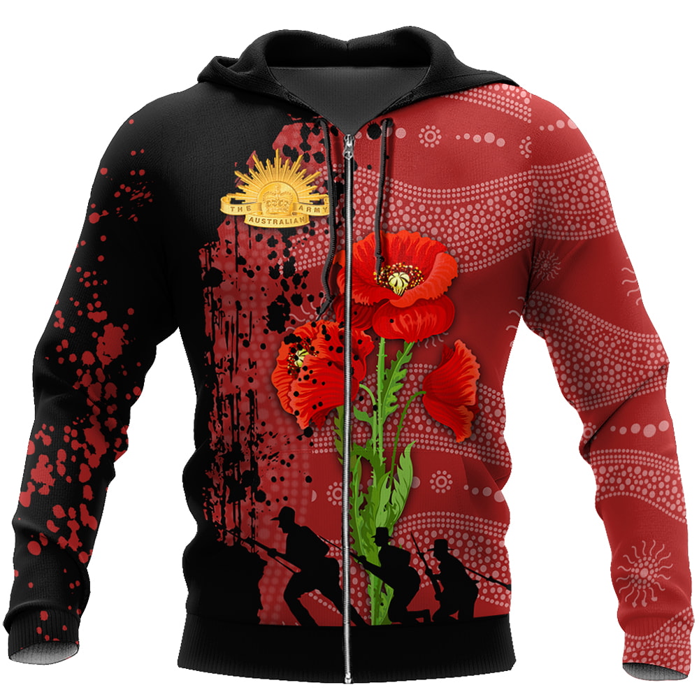 Anzac Day Poppy Red Flower 3D Hoodie, T-Shirt, Zip Hoodie, Sweatshirt For Men and Women