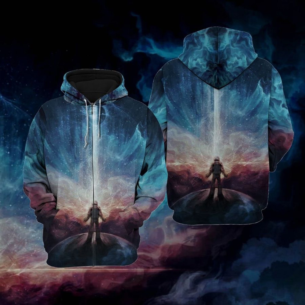 Amazing Astronaut Standing Mysterious Galaxy 3D Hoodie, T-Shirt, Zip Hoodie, Sweatshirt For Men and Women