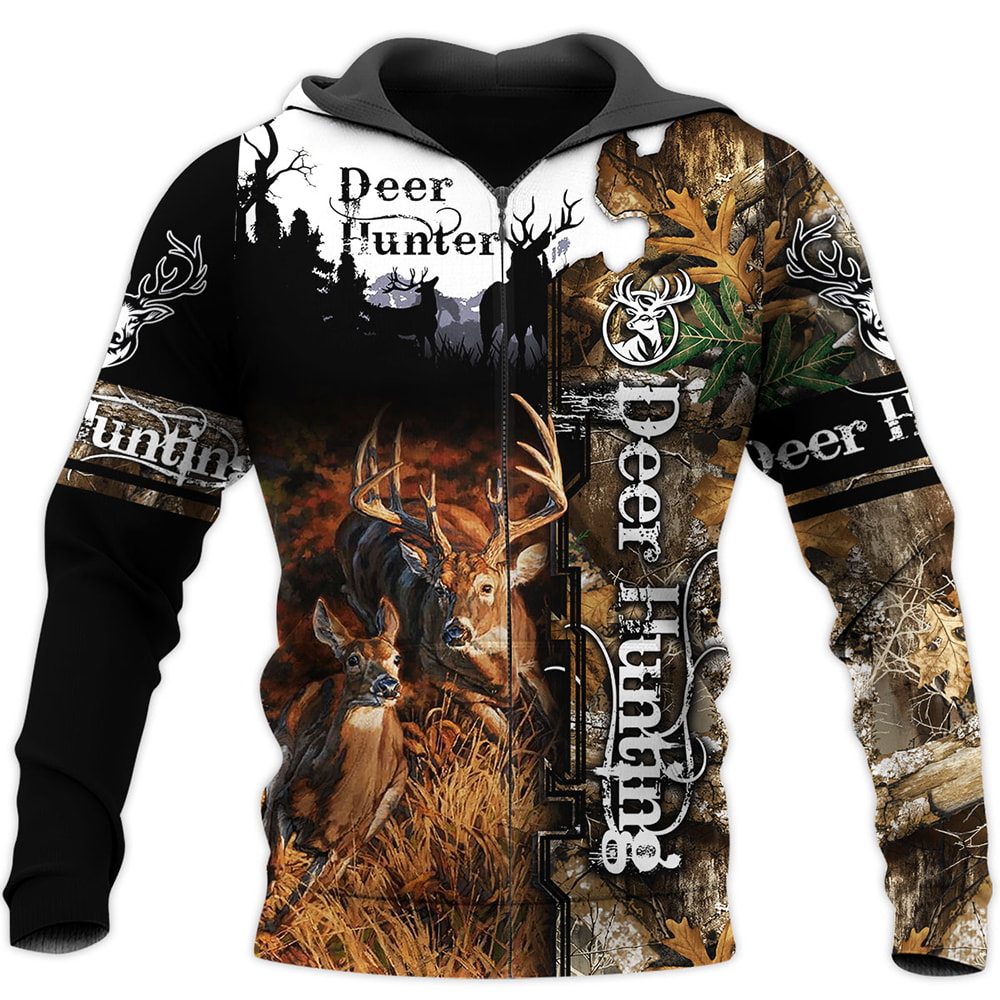 Deer Hunter Camo 1 3D T-Shirt, Hoodie, Zip Hoodie, Sweatshirt For Mens And Womans