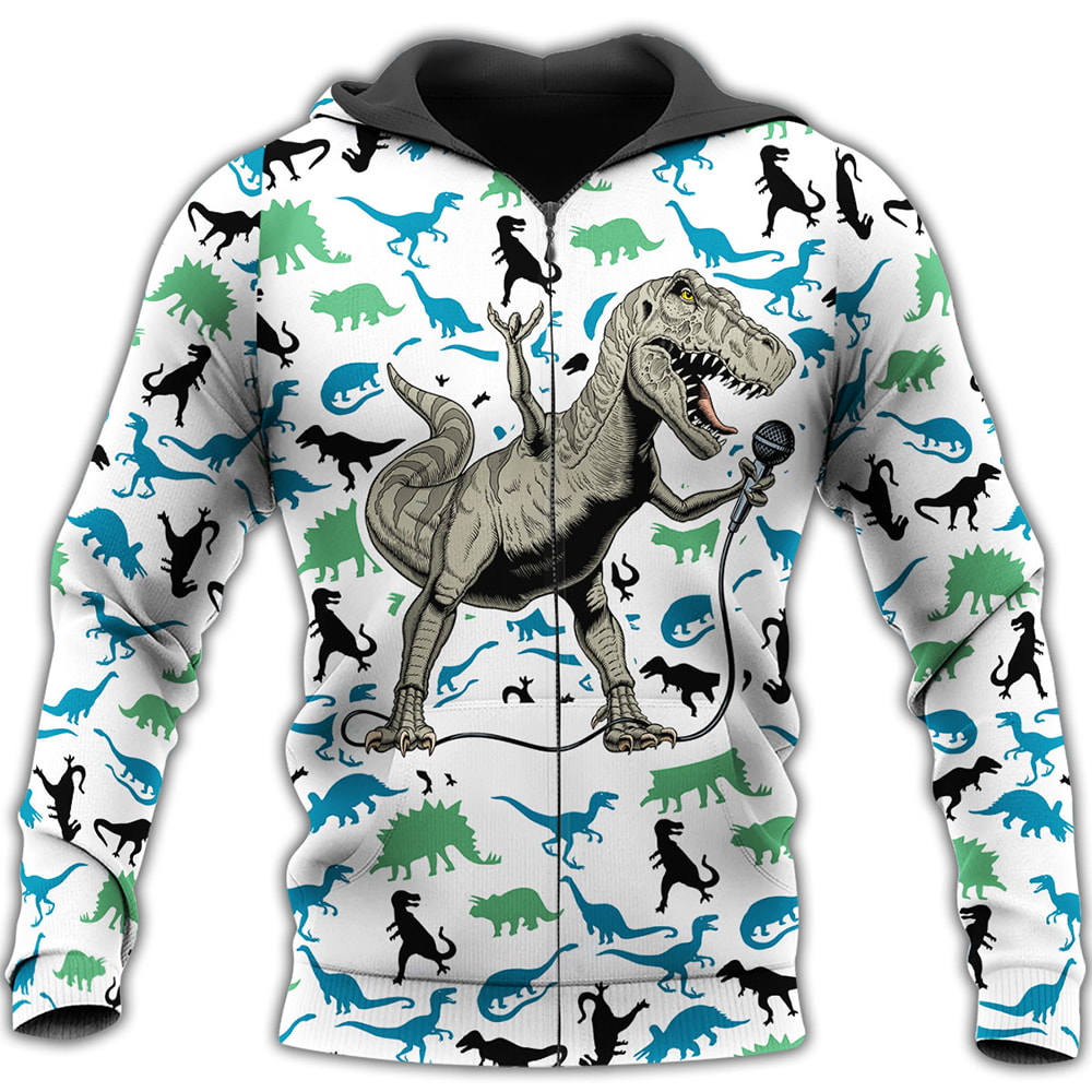 Dinosaur Singing 3D T-Shirt, Hoodie, Zip Hoodie, Sweatshirt For Mens And Womans