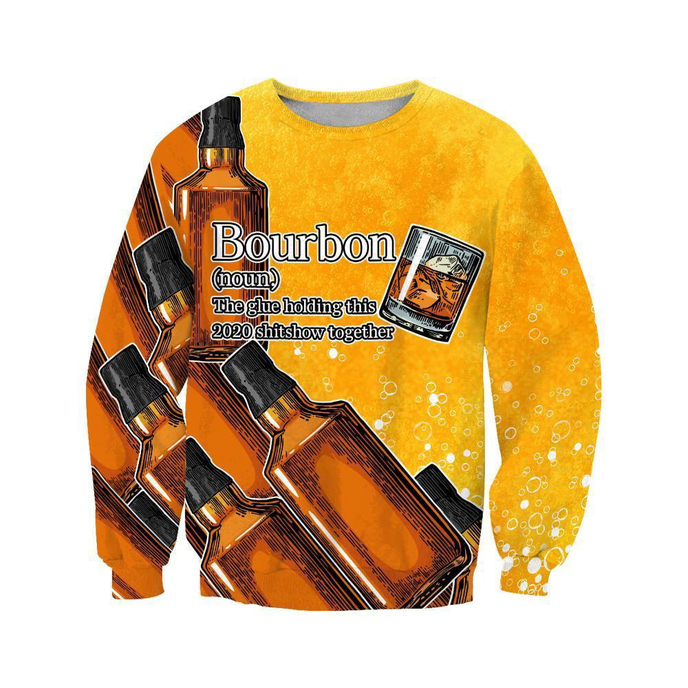 Bour_bon Whiskey The Glue Holding This 2020 Shitshow Together 3D Hoodie, T-Shirt, Zip Hoodie, Sweatshirt For Men and Women
