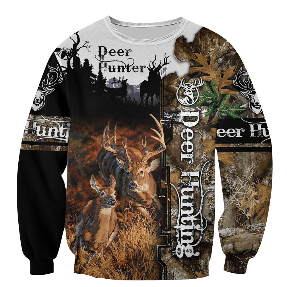 Deer Hunter Camo 1 3D T-Shirt, Hoodie, Zip Hoodie, Sweatshirt For Mens And Womans
