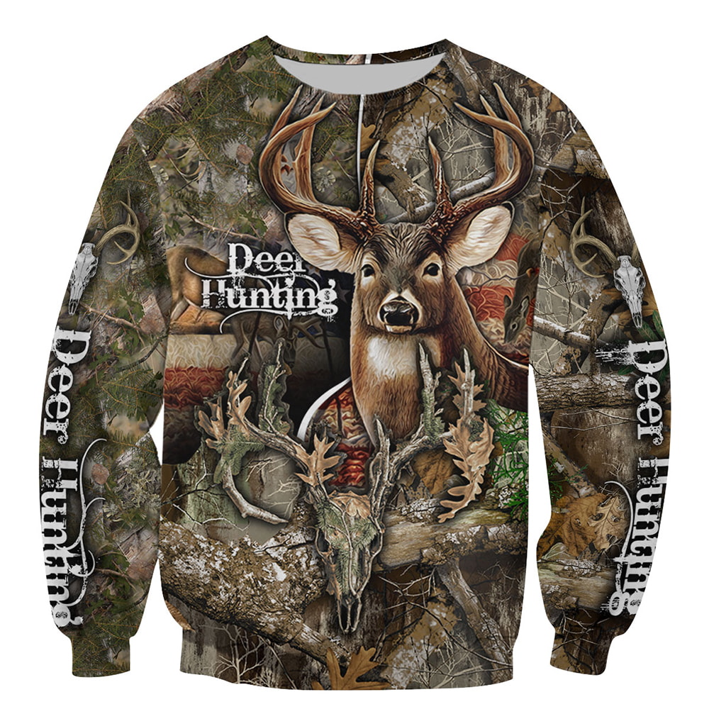 Deer Hunting In The Forest Camo 1 3D T-Shirt, Hoodie, Zip Hoodie, Sweatshirt For Mens And Womans