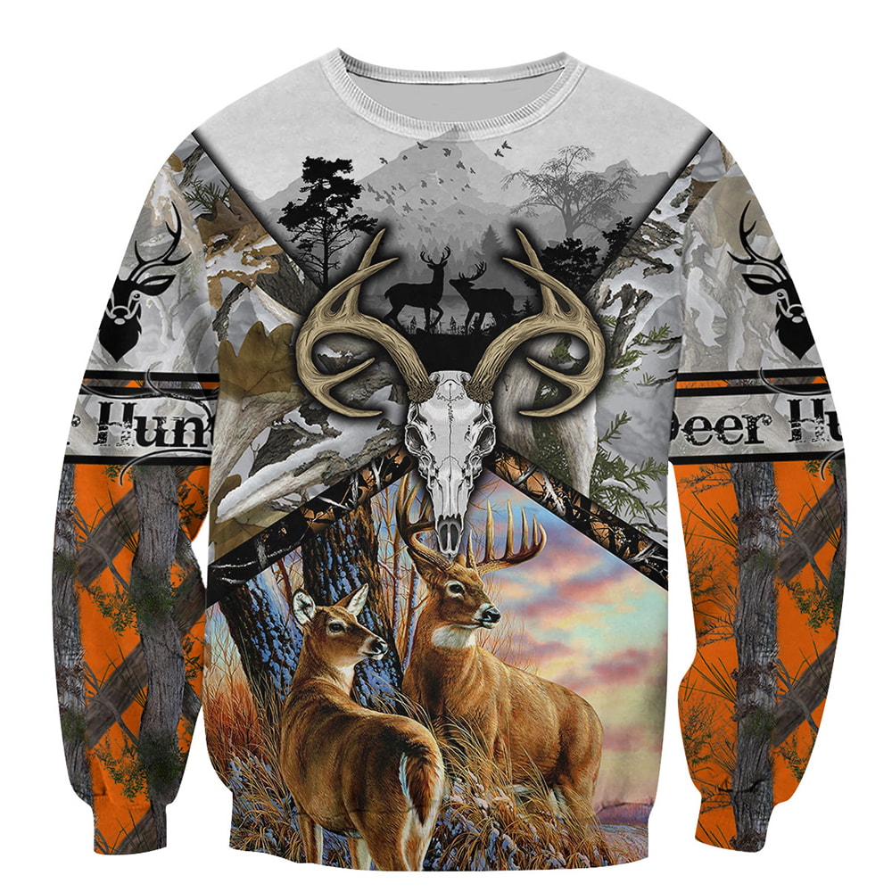Deer Hunting Orange Camo 2 3D T-Shirt, Hoodie, Zip Hoodie, Sweatshirt For Mens And Womans