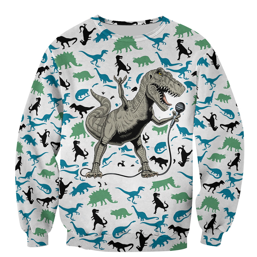 Dinosaur Singing 3D T-Shirt, Hoodie, Zip Hoodie, Sweatshirt For Mens And Womans