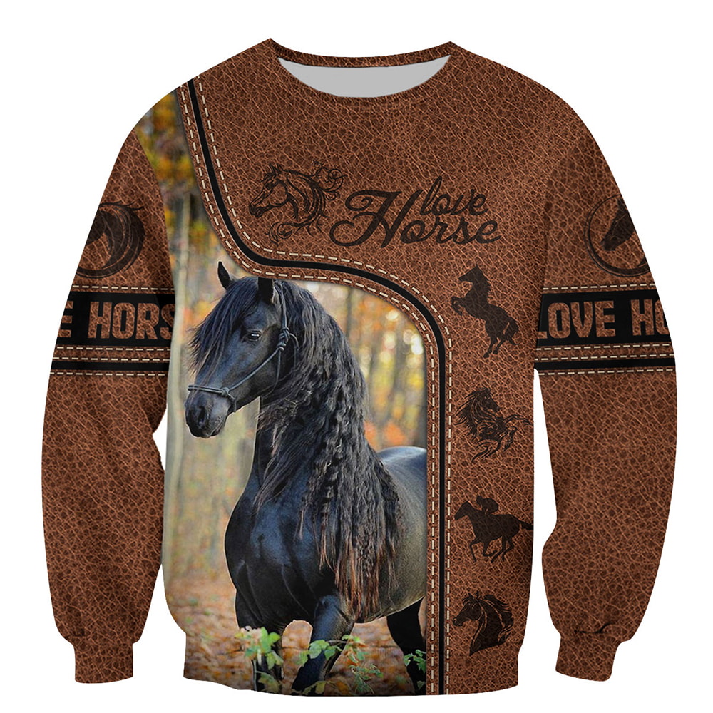 Beautiful Black Horse 3D T-Shirt, Hoodie, Zip Hoodie, Sweatshirt For Mens And Womans
