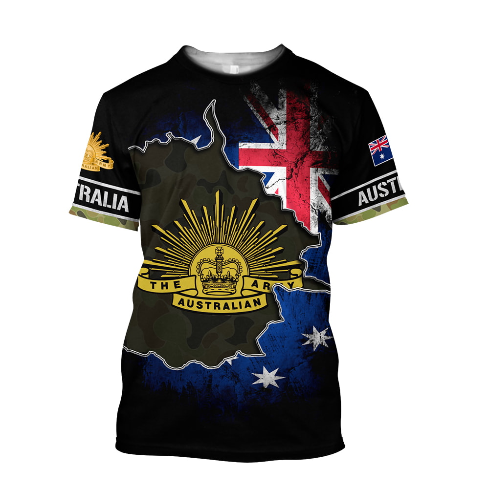 Anzac Day The Australian Army Map 3D Hoodie, T-Shirt, Zip Hoodie, Sweatshirt For Men and Women