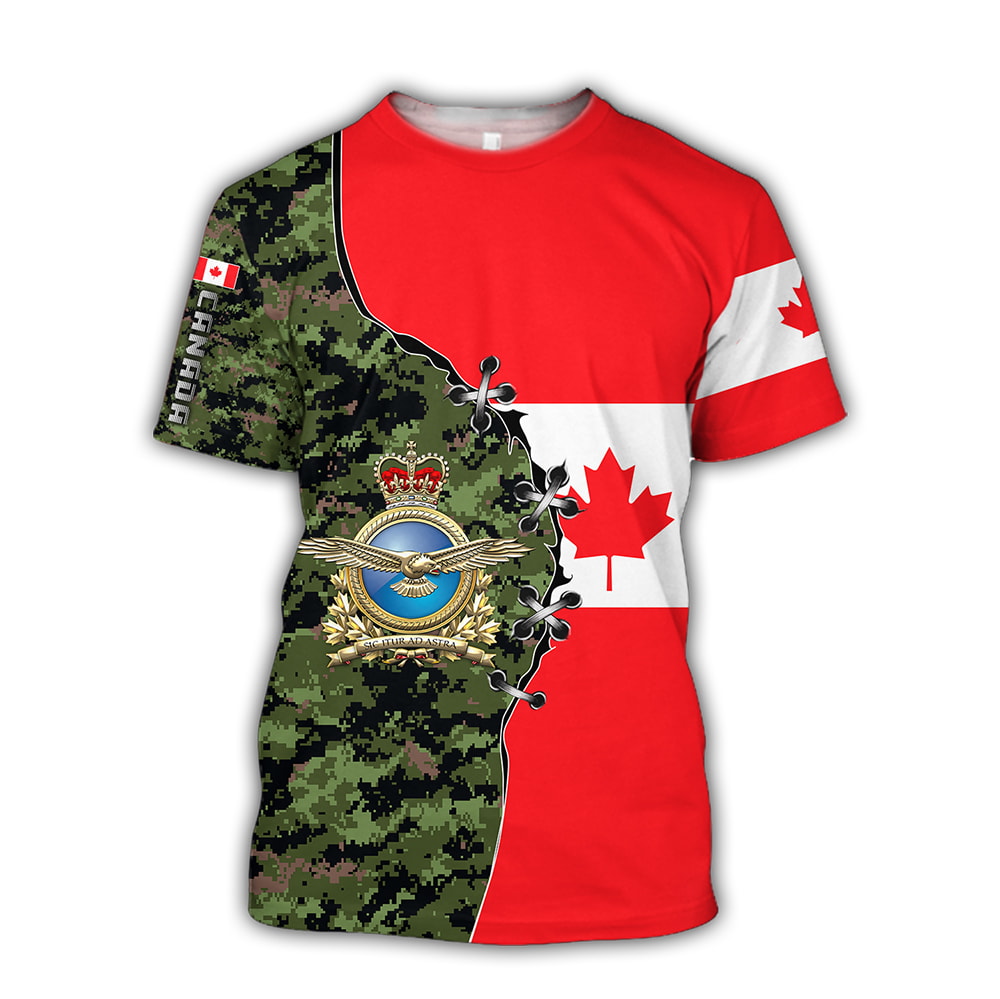 Canadian Flag Air Force Eagle Veteran Camo 3D Hoodie, T-Shirt, Zip Hoodie, Sweatshirt For Men and Women