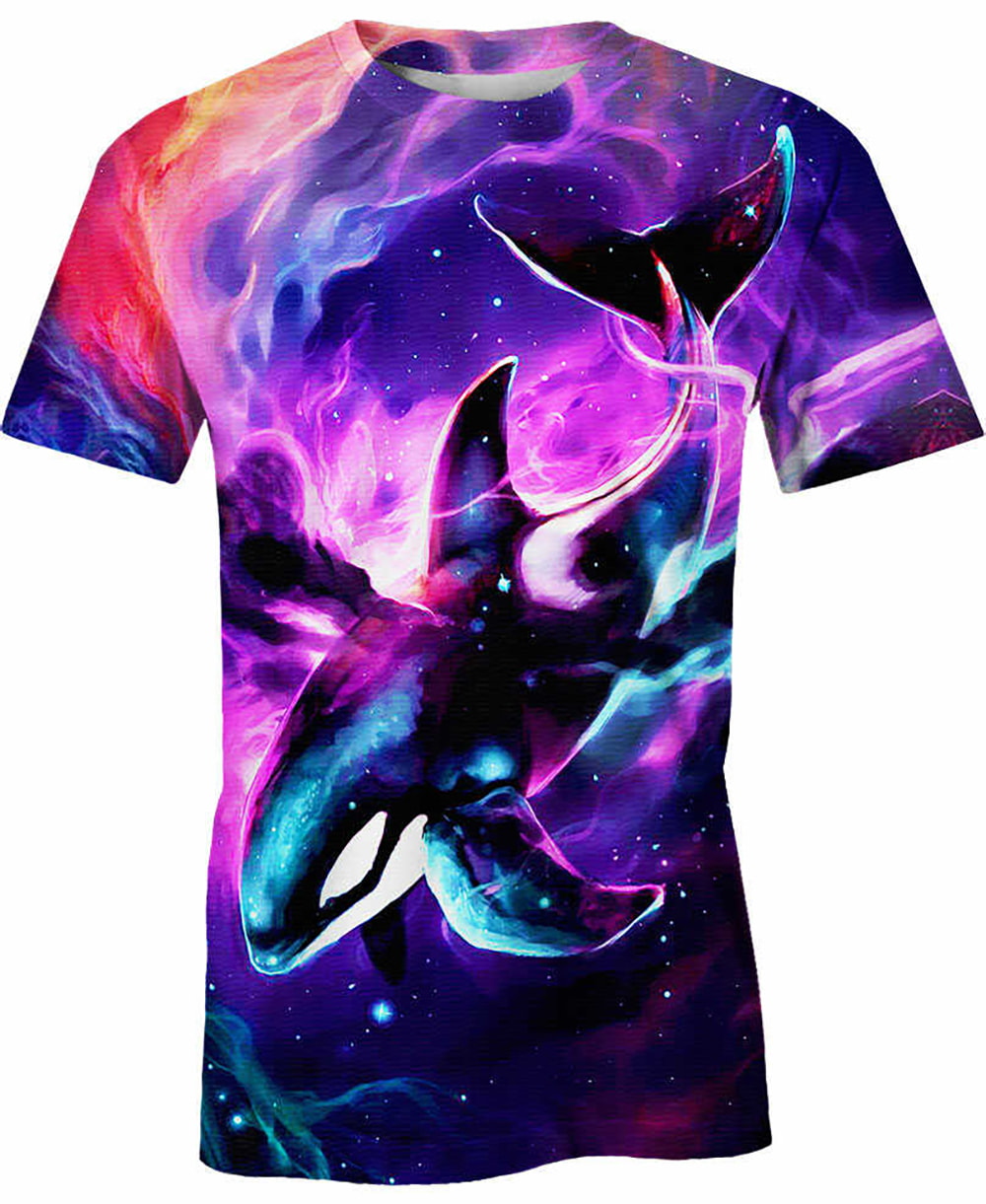Cosmic Waves Orca Swimming 3D Hoodie, T-Shirt, Zip Hoodie, Sweatshirt For Men and Women
