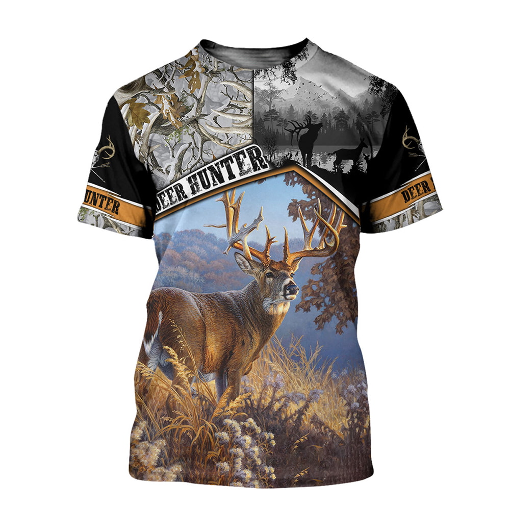 Deer Hunter In The Moutain 3D T-Shirt, Hoodie, Zip Hoodie, Sweatshirt For Mens And Womans