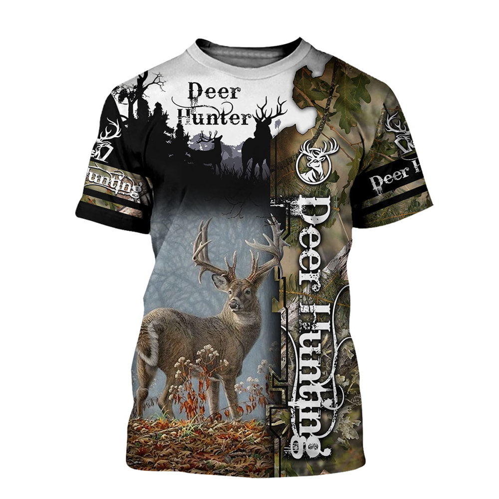 Deer Hunting On The River 3D T-Shirt, Hoodie, Zip Hoodie, Sweatshirt For Mens And Womans