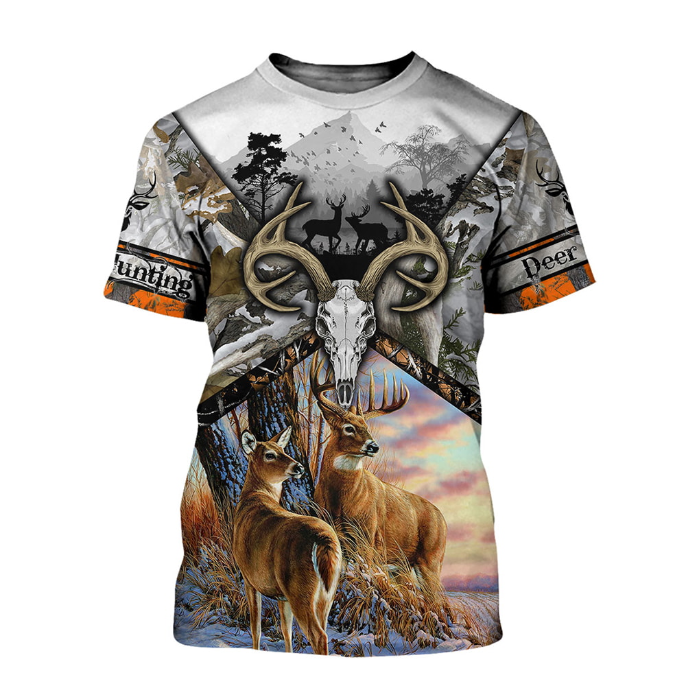 Deer Hunting Orange Camo 2 3D T-Shirt, Hoodie, Zip Hoodie, Sweatshirt For Mens And Womans