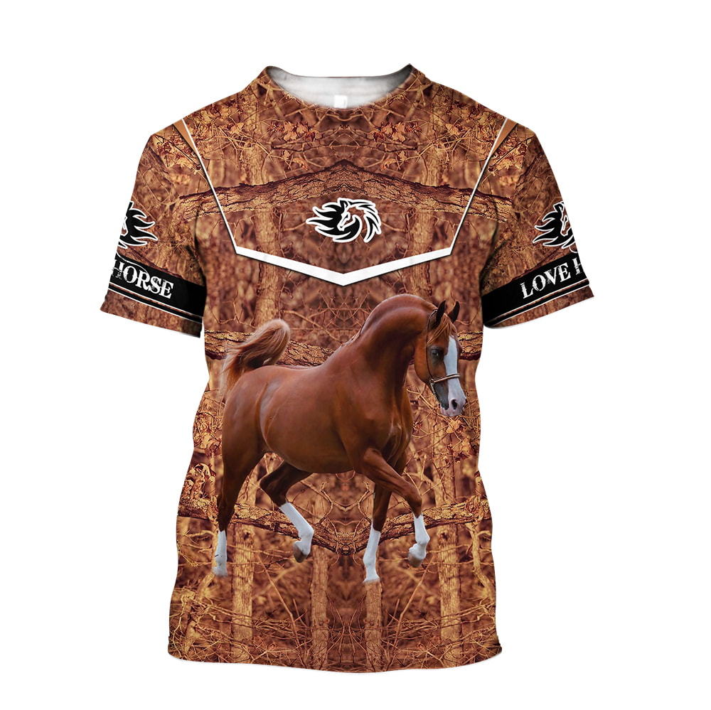 Arabian Horse In Nature 3D T-Shirt, Hoodie, Zip Hoodie, Sweatshirt For Mens And Womans