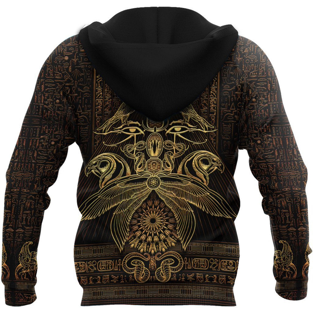 Awesome Egypt The Auspices Of Horus Golden 3D Hoodie, T-Shirt, Zip Hoodie, Sweatshirt For Men and Women
