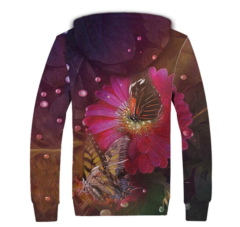 Butterfly Pink Flower Sweet Garden 3D Hoodie, T-Shirt, Zip Hoodie, Sweatshirt For Men and Women