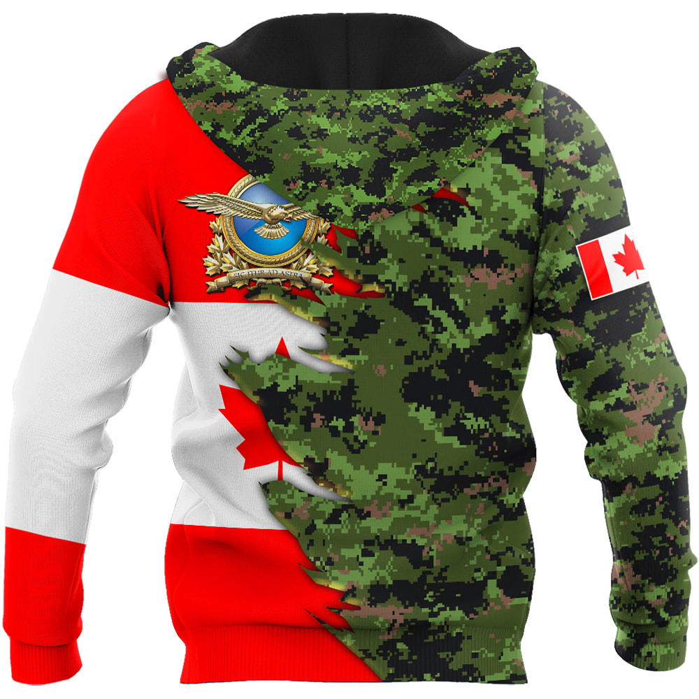 Canadian Flag Air Force Veteran Camo 3D Hoodie, T-Shirt, Zip Hoodie, Sweatshirt For Men and Women