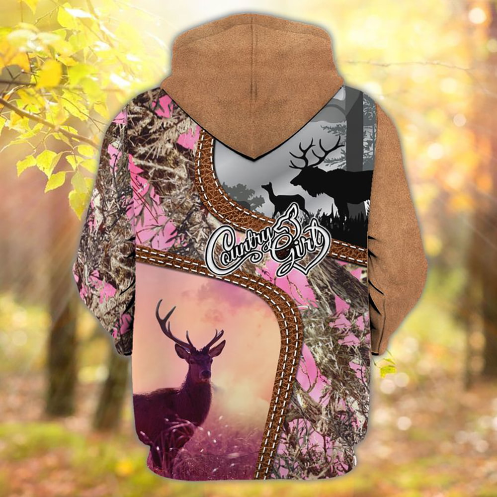 Country Girl Love Deer Hunting 3D Hoodie, T-Shirt, Zip Hoodie, Sweatshirt For Men and Women