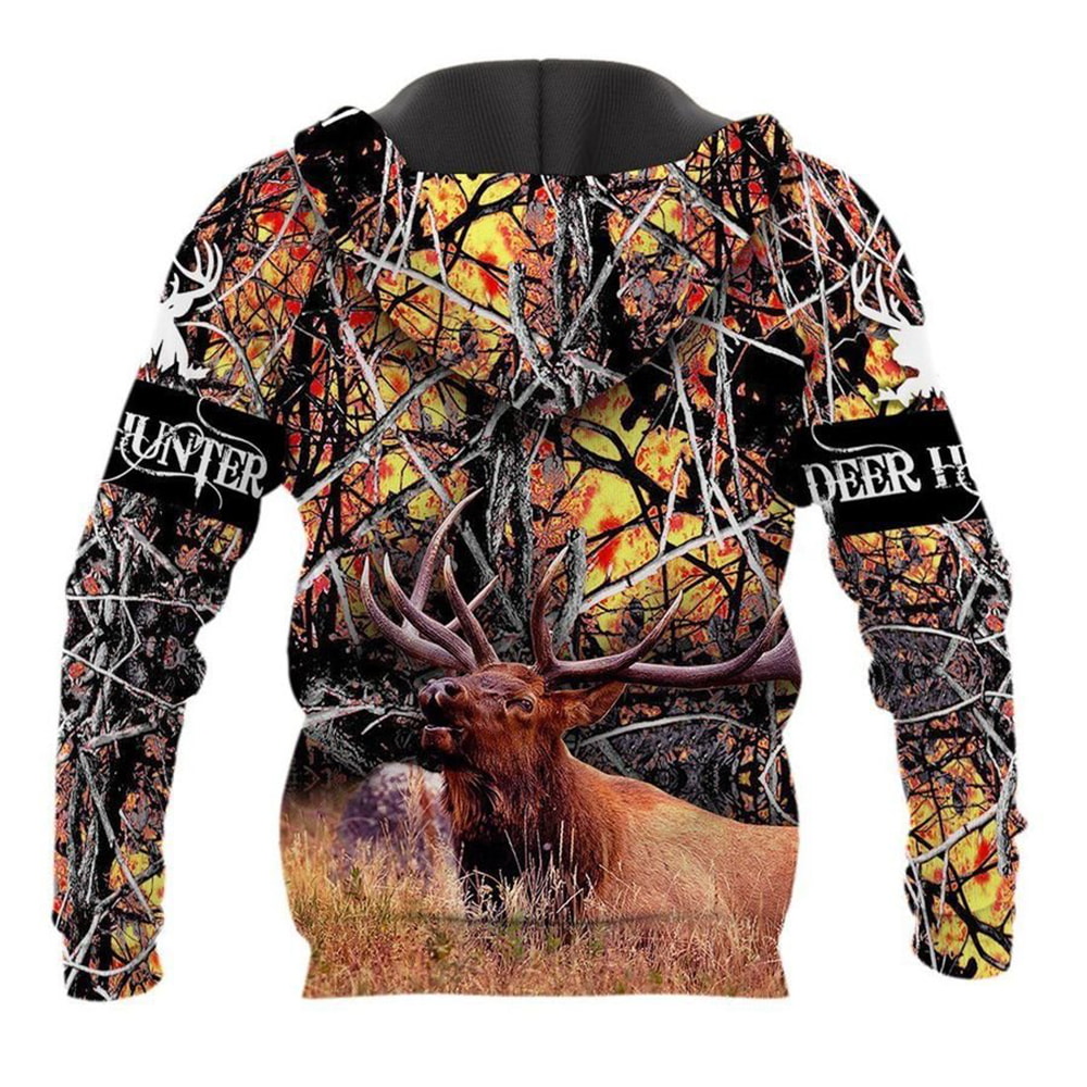 Deer Hunting Fired Forest 3D Hoodie, T-Shirt, Zip Hoodie, Sweatshirt For Men And Women