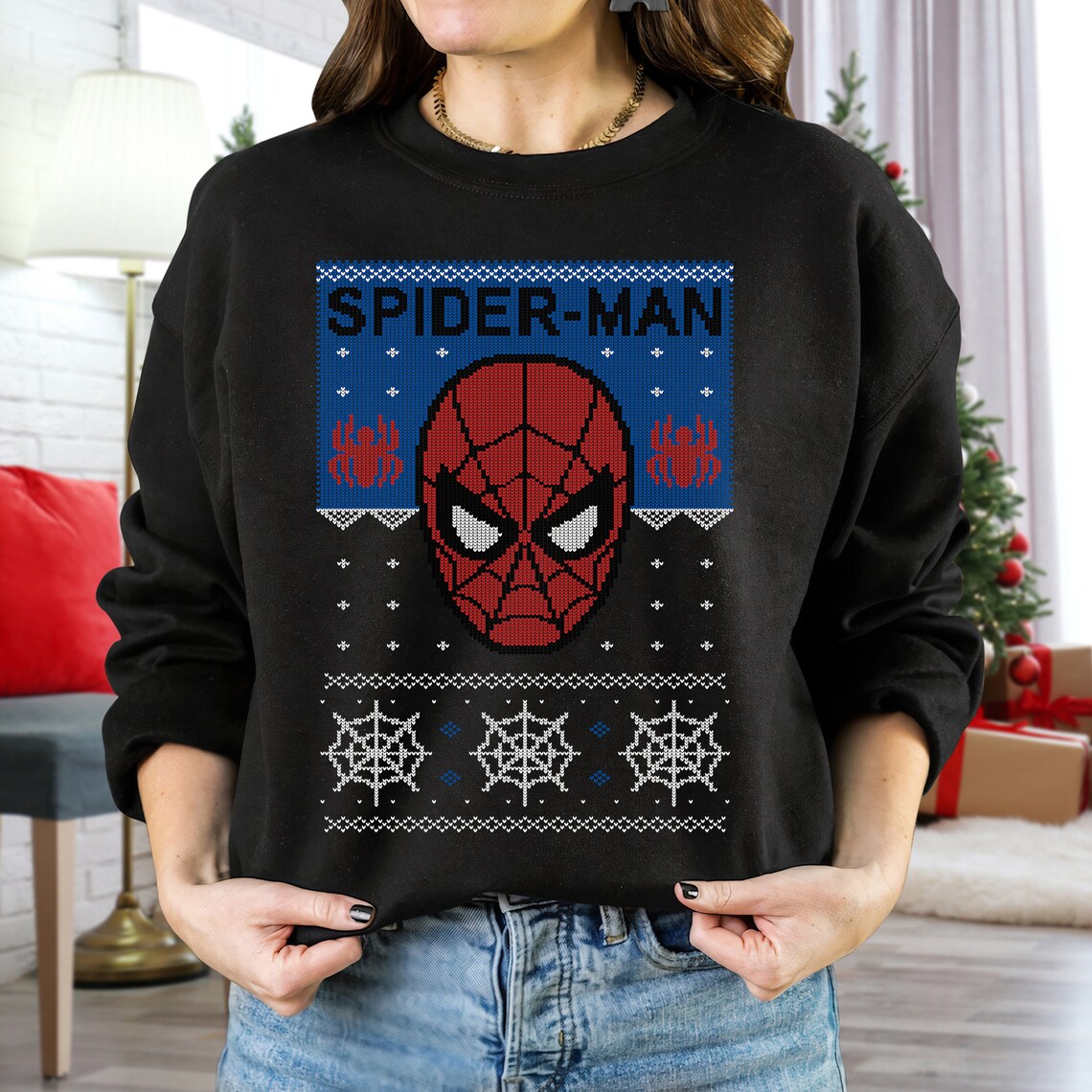 Spider-Man Face Sweater Christmas