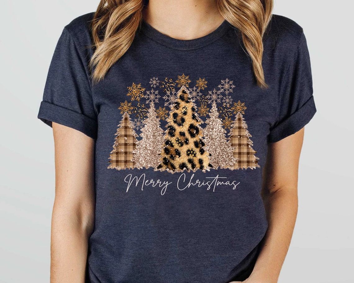 Cheetah Christmas Shirt, Buffalo Plaid Christmas Shirt