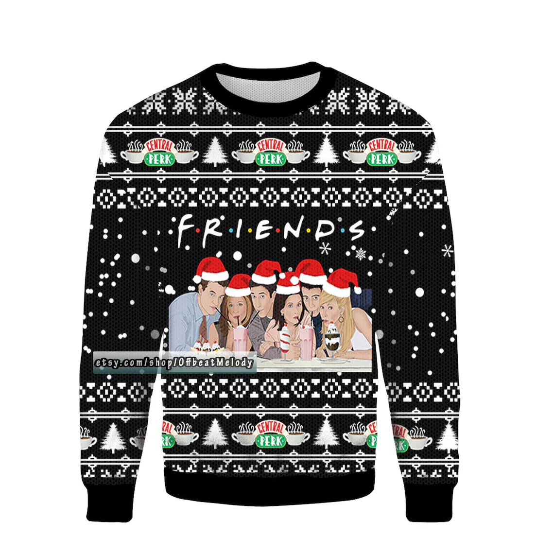 Friends TV Show Santa Characters Christmas Sweater
