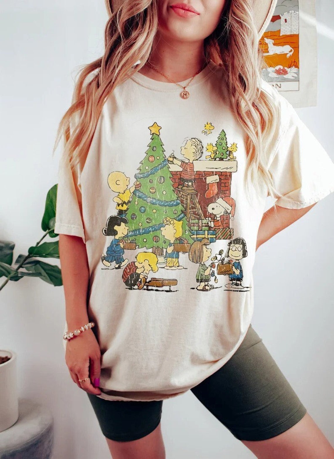 Retro Christmas Tree Dog Shirt, Christmas Creneck