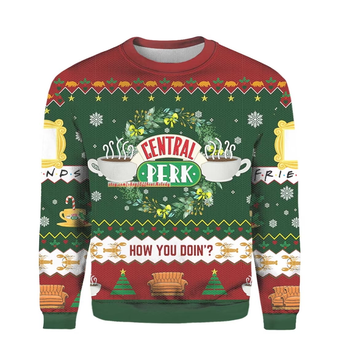 Friends Central Perk How You Doing Ugly Sweater