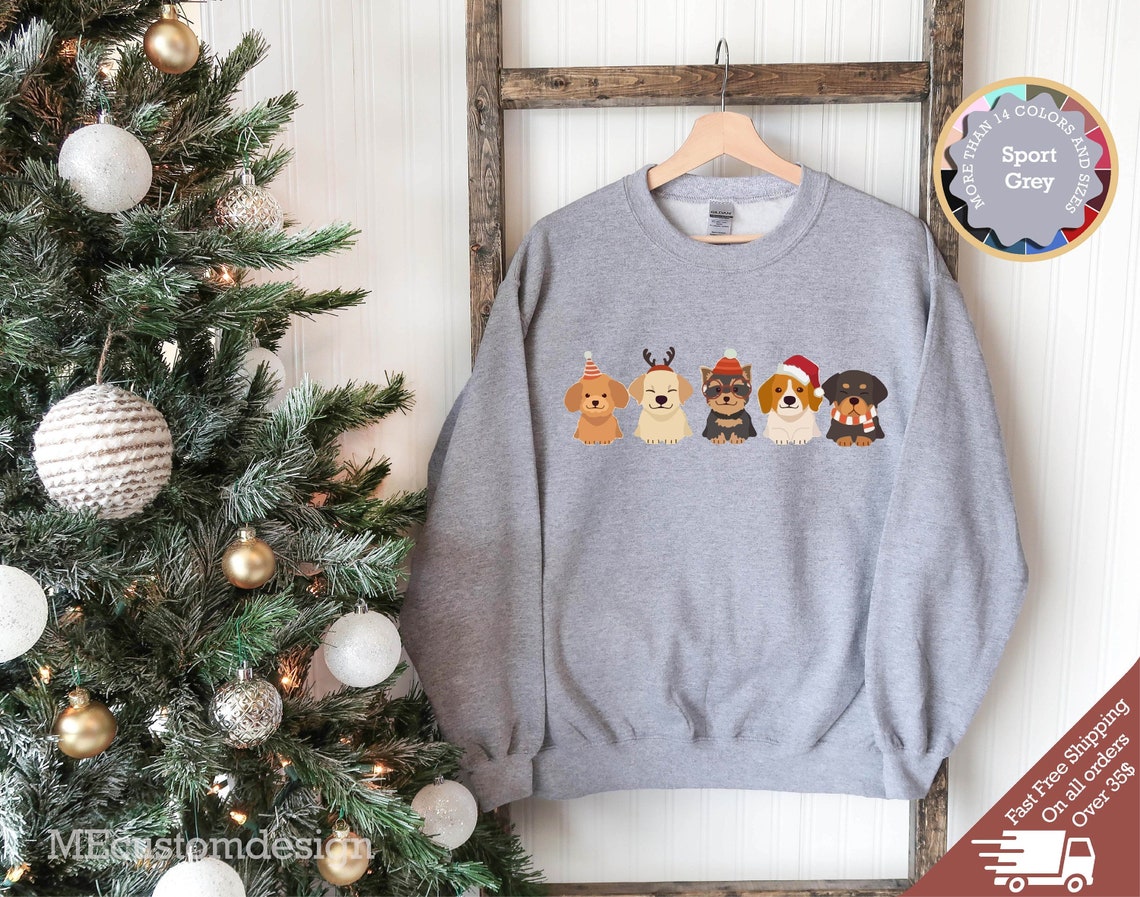 Christmas Dogs Sweatshirt, Christmas Gifts, Animal Hoodie