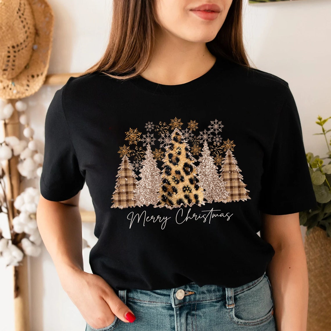 Cheetah Christmas Shirt, Buffalo Plaid Christmas Shirt
