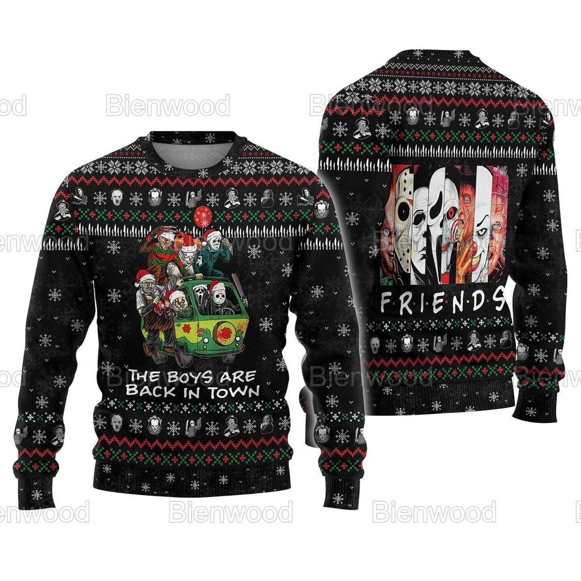 Horror Movie Friends Christmas Sweater