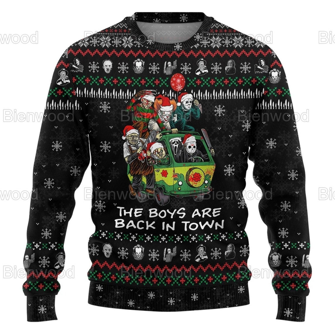 Horror Movie Friends Christmas Sweater