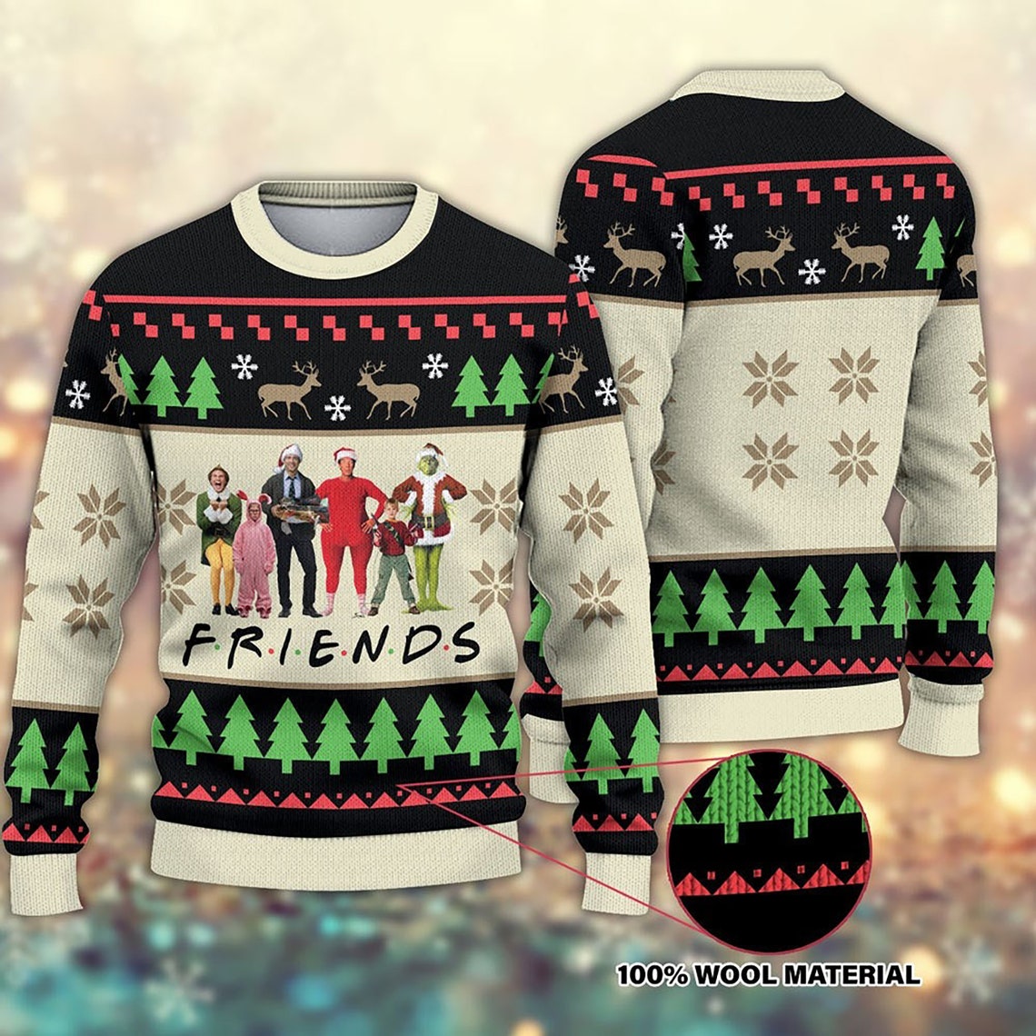 Funny Friends Christmas Movies Sweater
