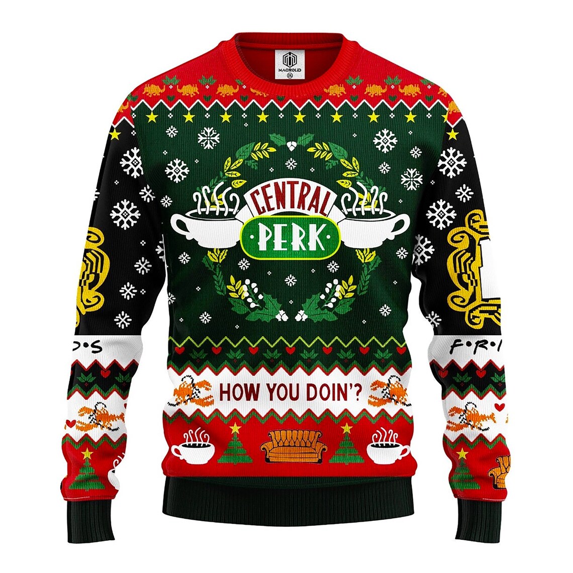 Friends TV Show Ugly Knitted Christmas Sweater