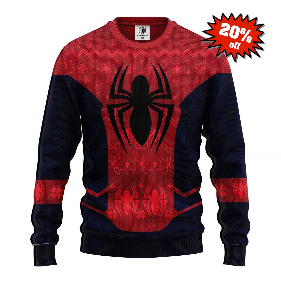 Spider Man Christmas Sweater Knitted