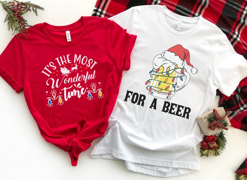 Christmas Couples Shirts, It's the Most Wonderful Time, For a Beer
