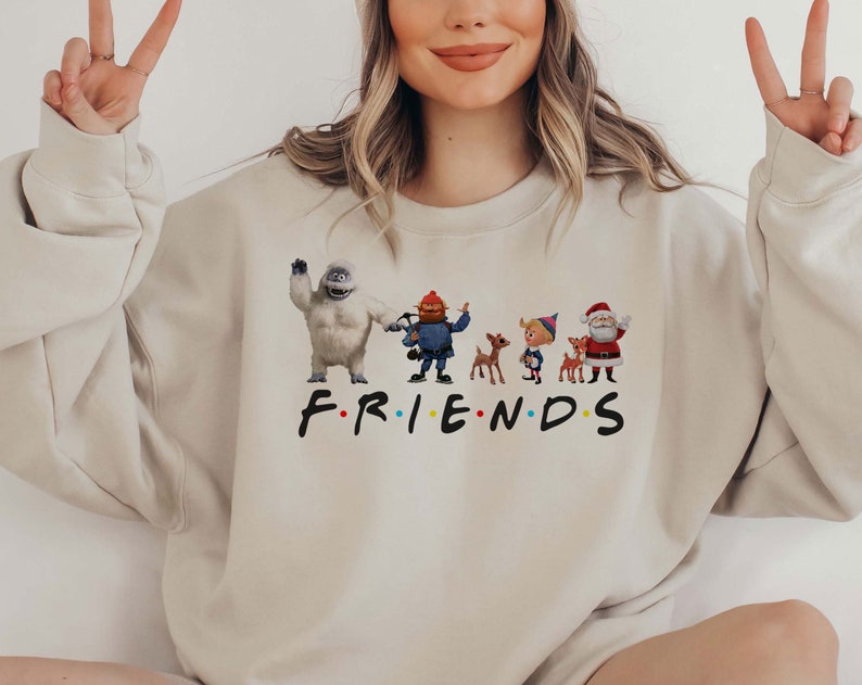 Christmas Friends Characters Sweatshirt, Funny Character Friends Shirt