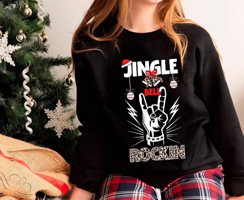 Jingle Rockin Sweatshirt, Christmas Rock