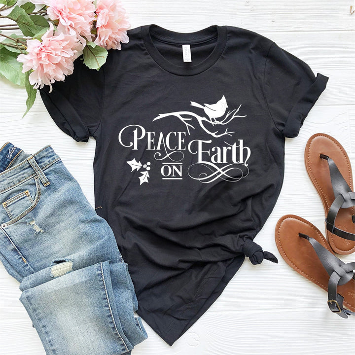 Peace On Earth T-Shirt, Christmas 2023 Tshirt, Peace Shirt, Animal Peace Shirt, Funny Christmas Shirt