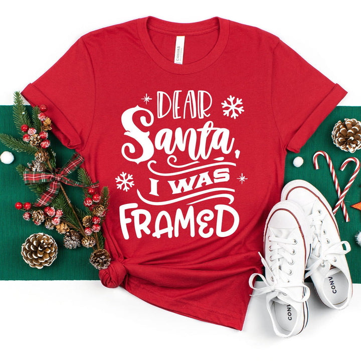 Christmas Holiday Shirts, Santa Claus Shirts, Dear Santa I Was Framed Shirt, Christmas 2022 Tee, Christmas 2022 Party Shirts, Xmas Santa Tee