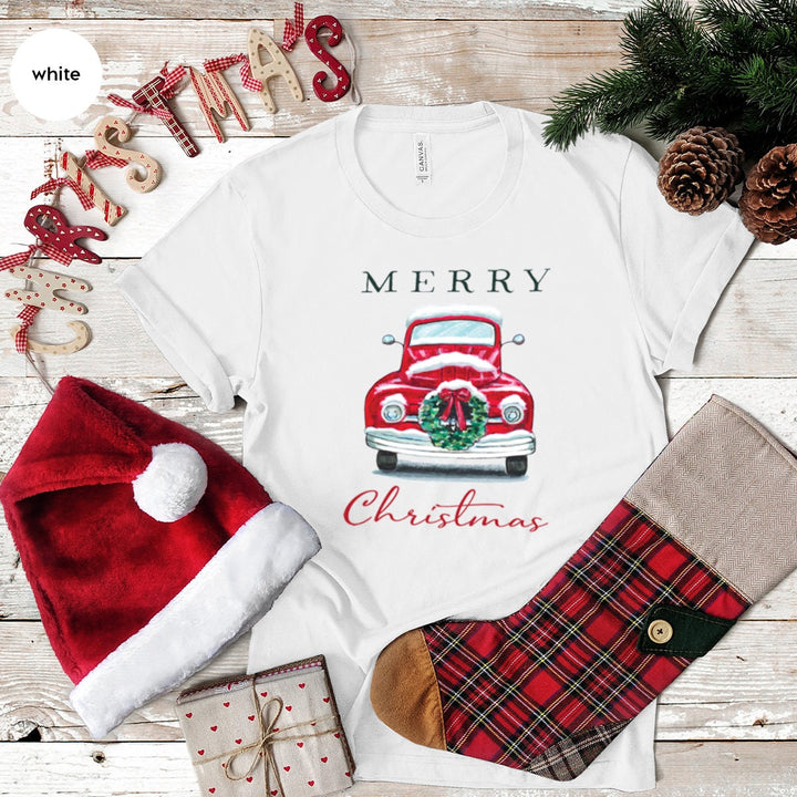 Merry Christmas Shirt, New Year Shirt, Christmas Truck With Tree Shirt, Christmas T Shirt, Christmas Tree T-Shirt, Family Christmas Tee