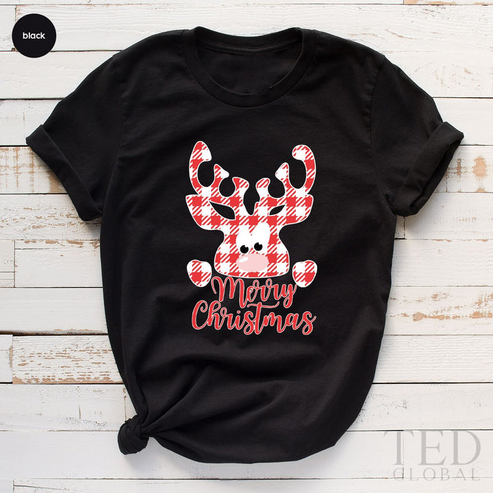 Cute Merry Noel Reindeer T-Shirt, Reindeer Family T Shirt, Funny Pajamas Shirts, Happy Winter Shirt, Xmas TShirt, Gift For Christmas