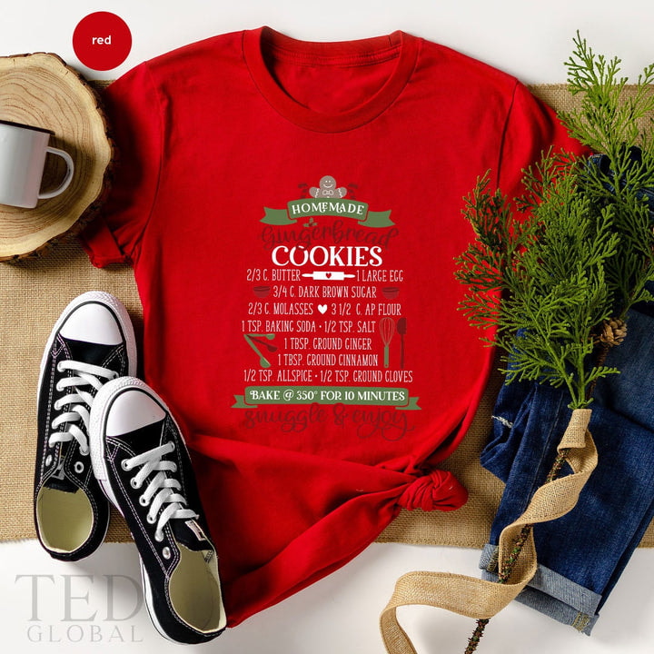 Cute Homemade Gingerbread Cookie Shirt, Funny Baking T Shirt, Snuggle&Enjoy Shirts, Family Christmas Shirt, Bake TShirt, Gift For Christmas