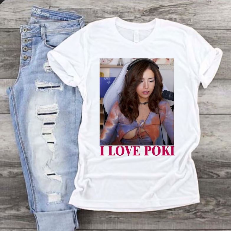 Pokimane Open Shirt, I Love Poki T-Shirt