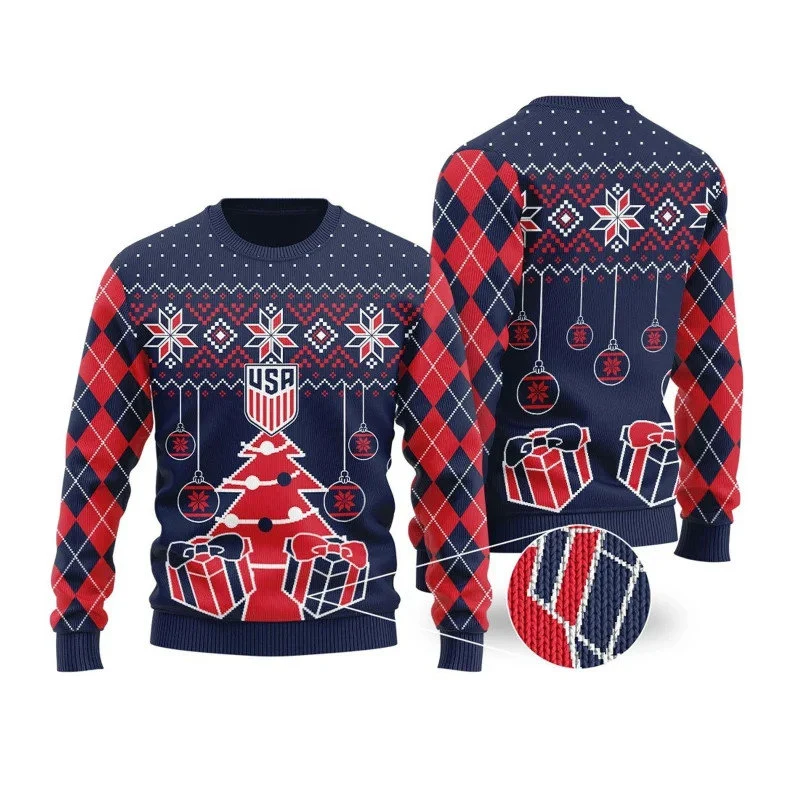 USMNT ugly christmas sweater - usa soccer ugly christmas sweater