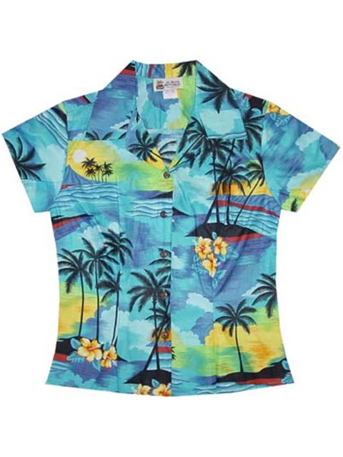 Hawaiian Sunset Blue Hawaiian Shirt