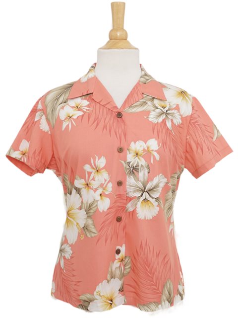 Hibiscus Trend Coral Hawaiian Shirt